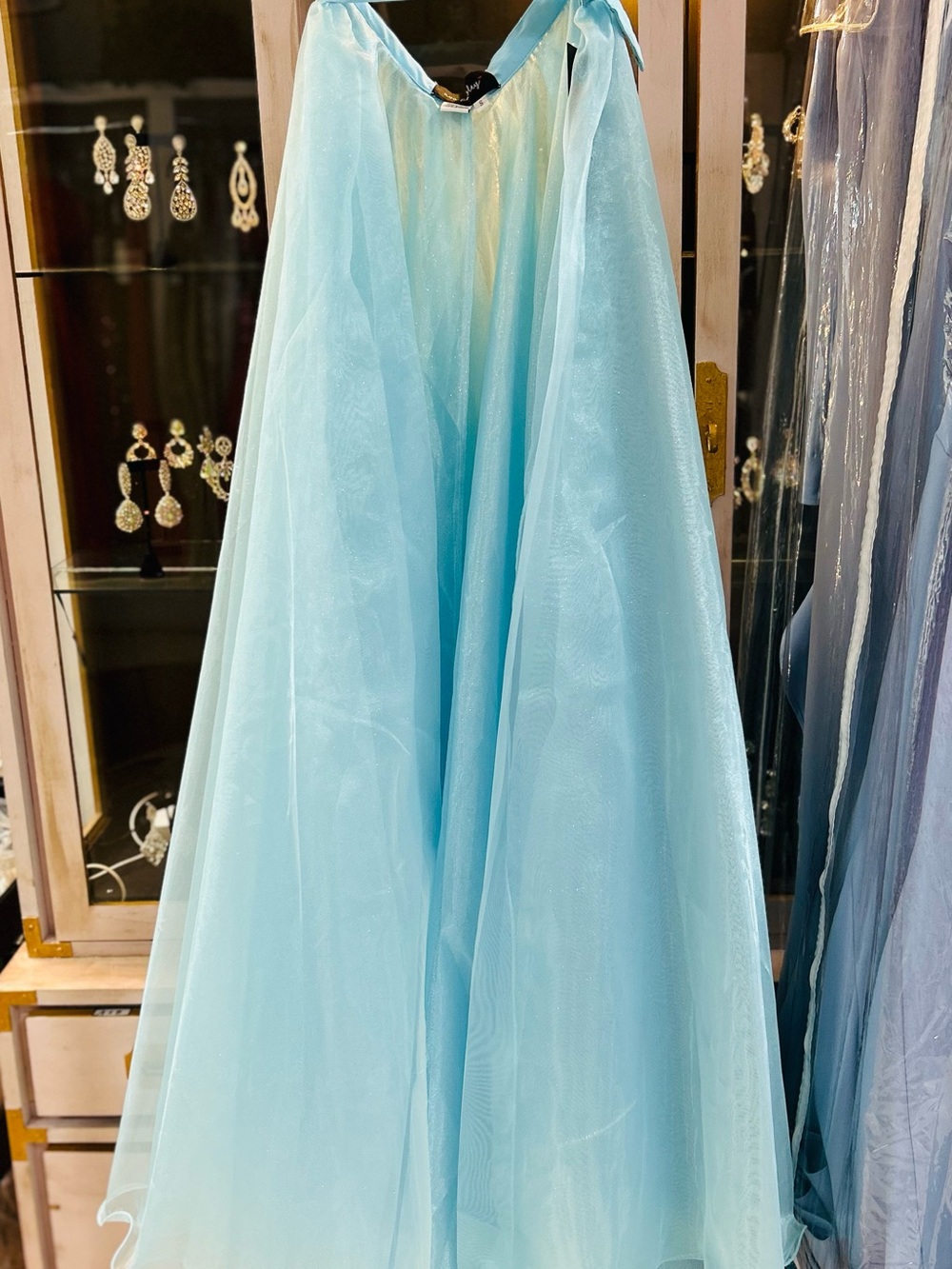 Chiffon Maxi Skirt in Light Blue